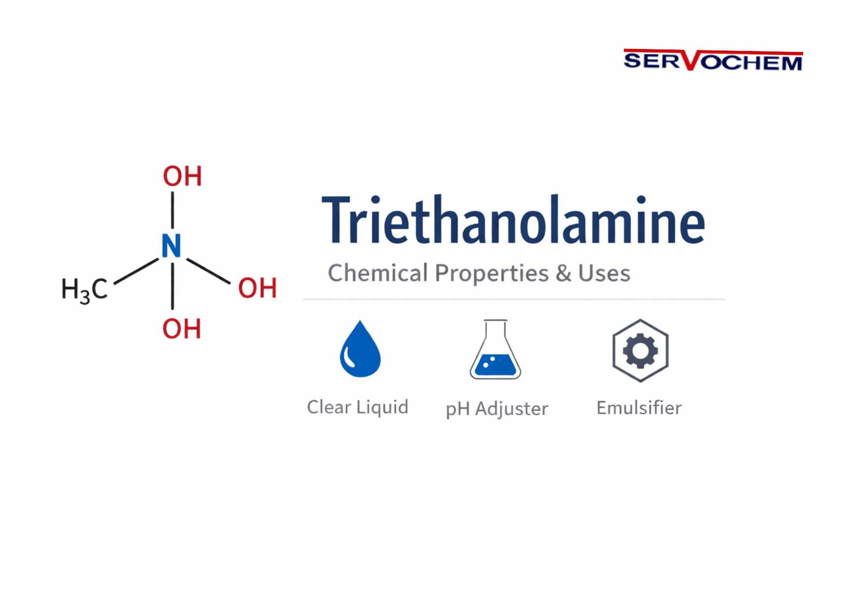 Exploring triethanolamine chemical properties such as alkalinity, viscosity, and emulsifying performance.