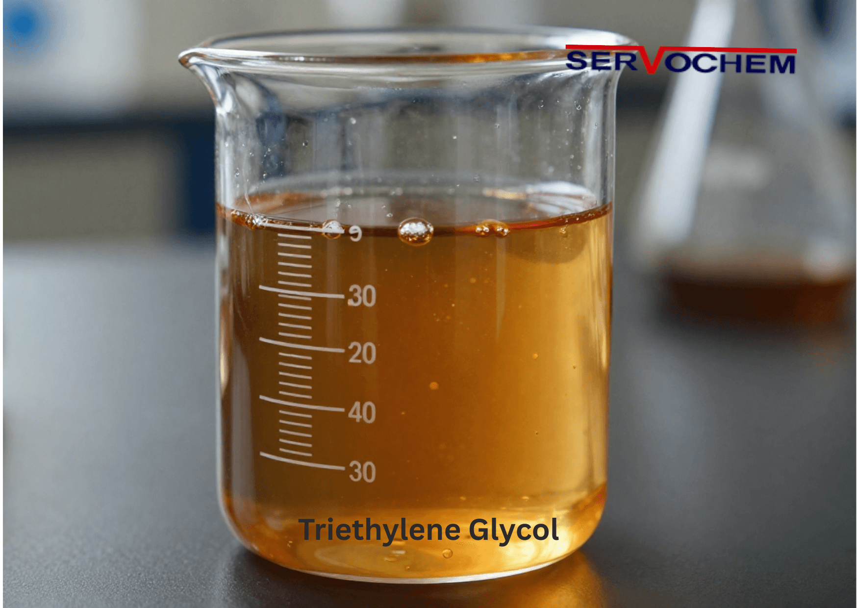 Triethylene Glycol shown as an industrial solvent used for extraction and chemical processing.