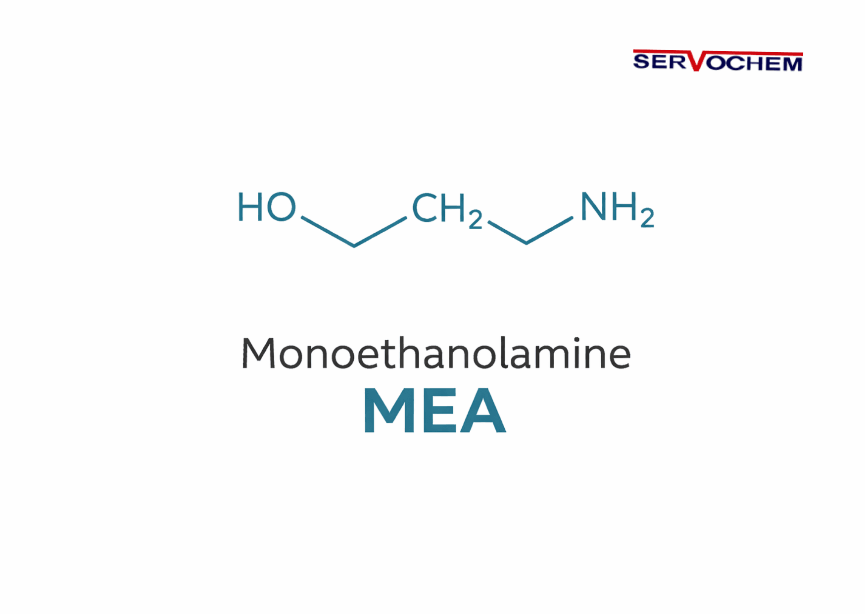 Minimal illustration showing the chemical structure of Monoethanolamine (MEA).